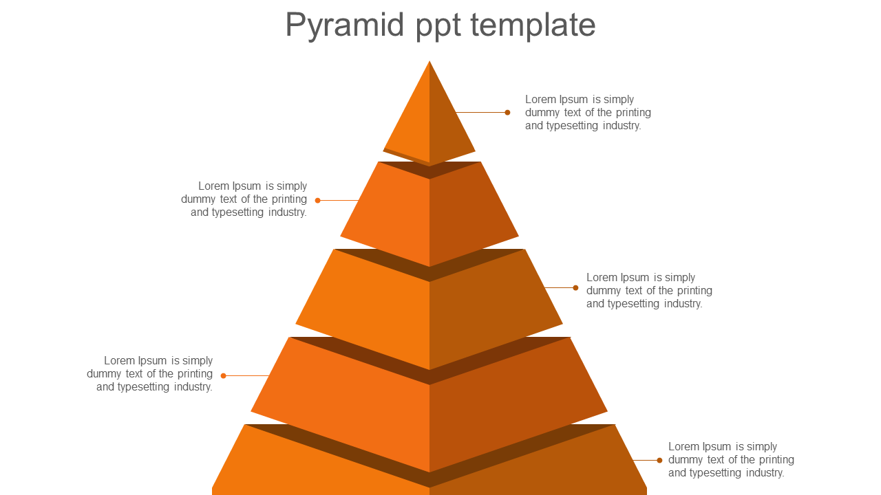 pyramid ppt template-orange